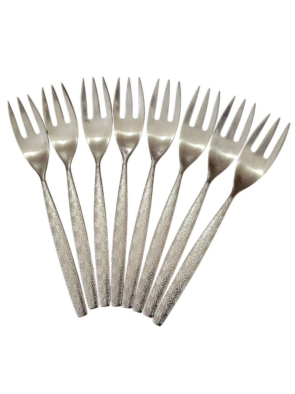 8 Noritake Allegro Salad Spoon 7" vintage silverware flatware mid century modern